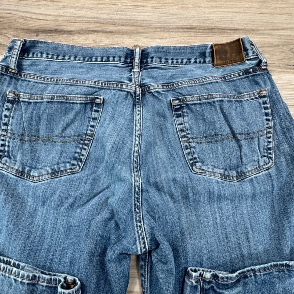 Lucky Brand 181 Relaxed Straight Mens Jeans Blue Medium Wash 40x30 Stretch Denim